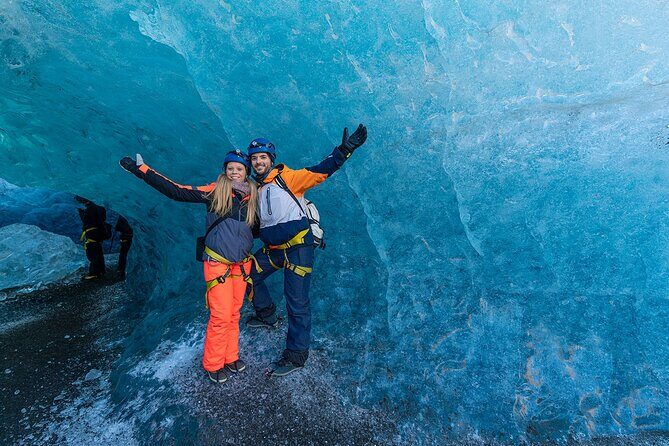 Crystal Blue Ice Cave - Super Jeep From Jökulsárlón Glacier Lagoon - Heading Into the Cave: Crampons, Helmets, and the Walk In
