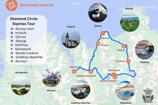 Diamond Circle Myvatn Waterfalls, and Husavik from Akureyri Tour - Diamond Circle for One-Day Value From Akureyri