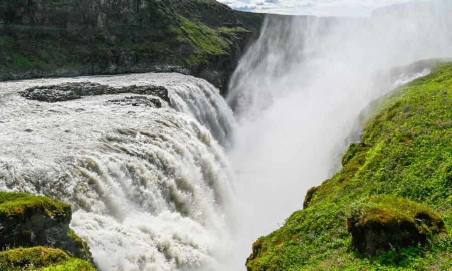 From Reykjavik: Full Day Whale Watching & Golden Circle Tour - Gullfoss: glacial river power you can feel