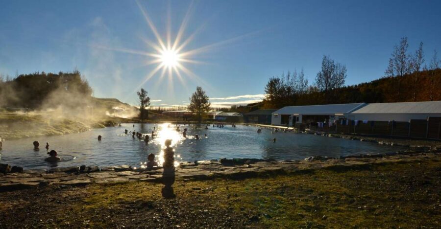 From Reykjavik: Golden Circle & Secret Lagoon Guided Tour - Geysir area and Strokkur: standing close to the eruption