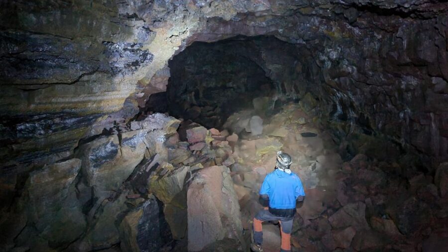 Geological Lava Tunnel Adventure - Arnarker Cave - The gear setup: helmets, headlamps, gloves, and why it matters