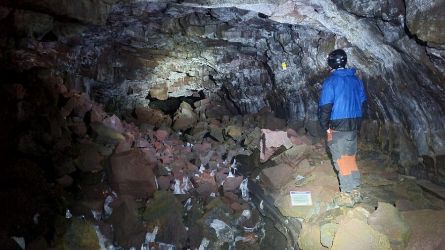 Geological Lava Tunnel Adventure - Arnarker Cave - What caving movement really looks like inside the tunnel
