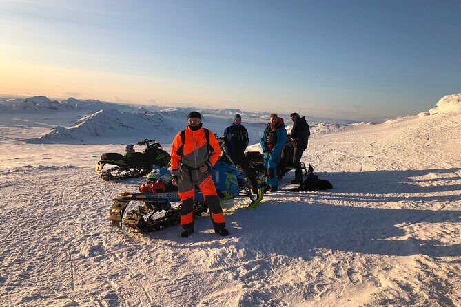 Golden Circle Super Jeep Adventure with Snowmobiling on Glacier - Snowmobiling on Langjökull: how the hour plays out