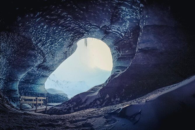 Ice Cave at Katla Volcano - Entering the ice cave: crampons, headlamps, and careful steps