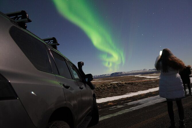 Northern Lights In luxury off-road SUV with Photos and Treats - What the Night’s “Hunt” Looks Like After You Leave Reykjavík