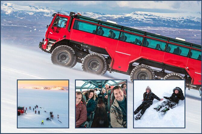 Red Glacier Monster Truck on Langjokull Glacier from Gulfoss - A Monster Truck Route to Langjökull From Gullfoss