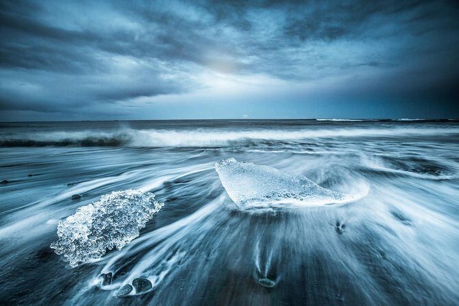Reykjavik: Glacier Lagoon, Diamond Beach & South Coast Day Tour - Diamond Beach: how the ice turns into a black-sand show