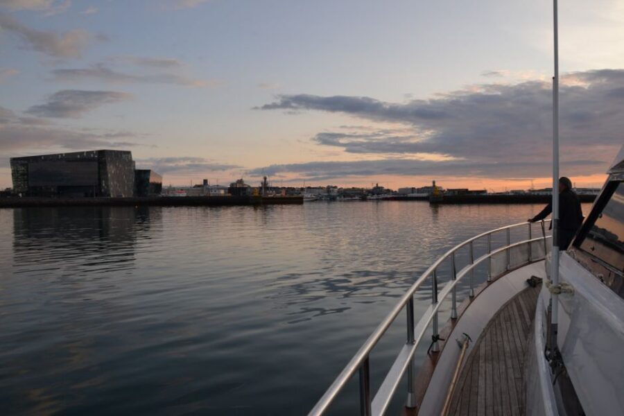 Reykjavik: Northern Lights Motor Yacht Cruise - Landmark spotting from the water: Harpa, Sun Voyager, and Höfði