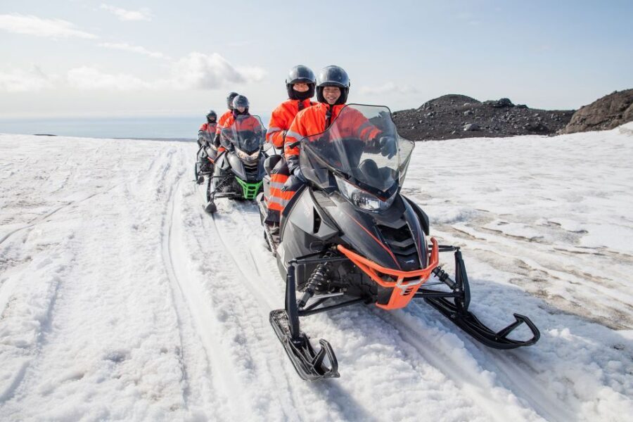 Vik: Mýrdalsjökull Snowmobile Adventure - The modified glacier truck ride up: bumpy road, big payoffs
