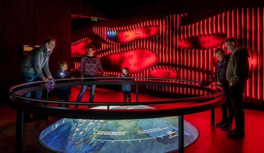 Volcano Exhibition and Cinema - Lava Centre Iceland - Observation deck panoramas: active but dormant volcanoes and volcanic islands
